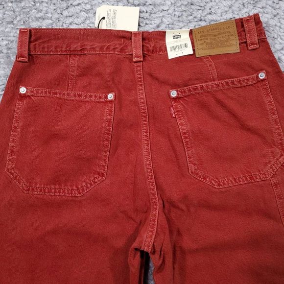 Levi’s Premium Dad Utility Jeans Baggy Loose Relaxed Straight Leg Red 28 x 30 - Picture 4 of 13